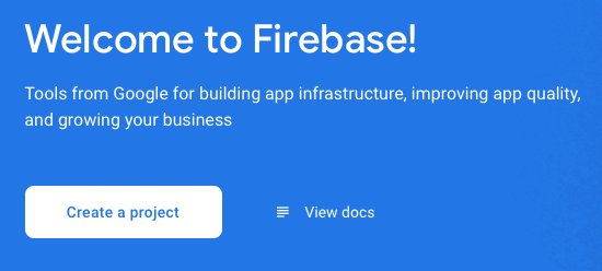 create project in firebase